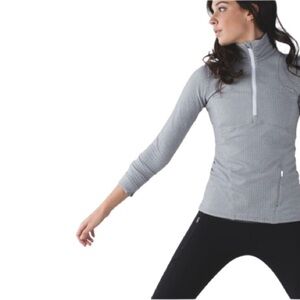 Women's 6 Lululemon Kanto Catch Me Half Zip Pullover Heathered White Slate